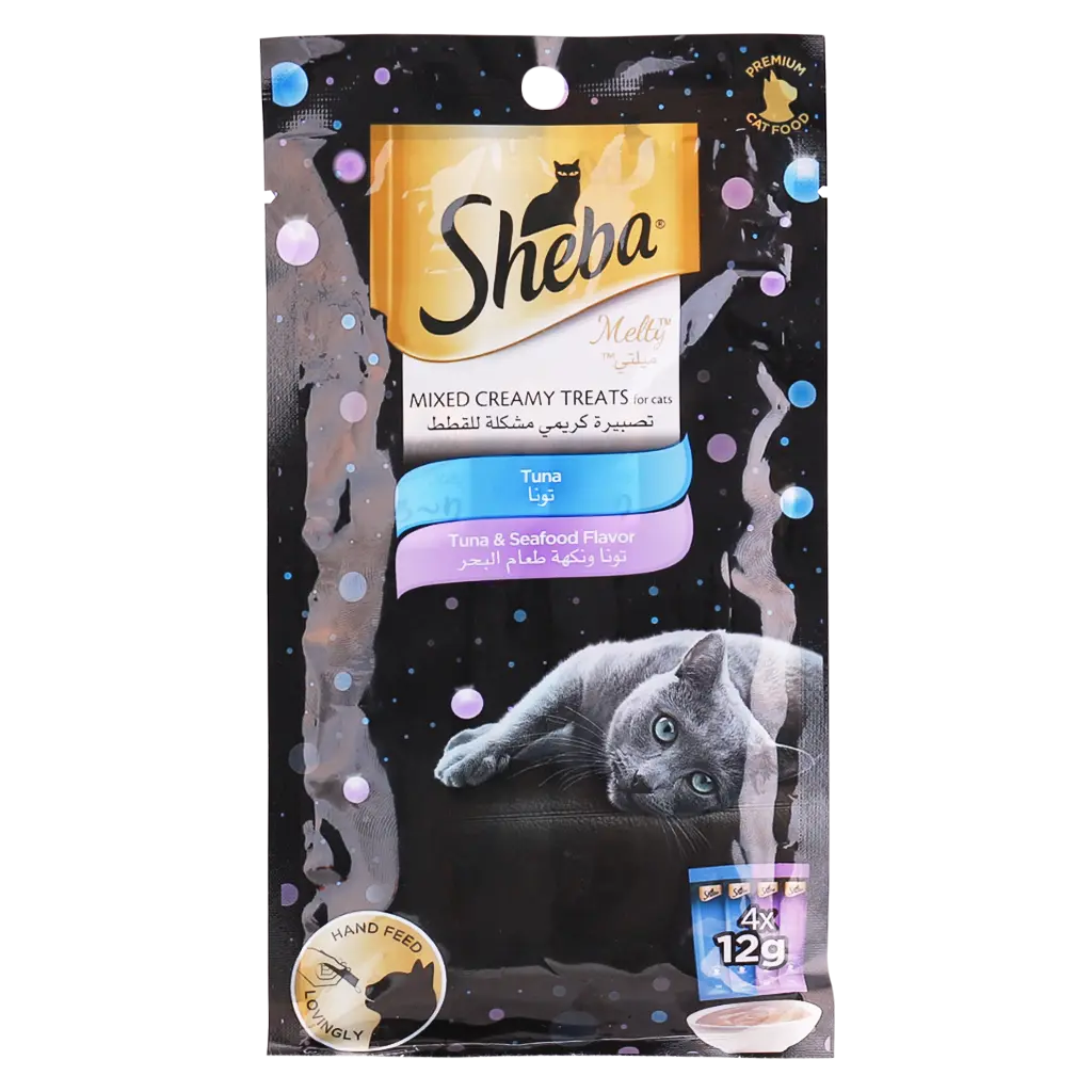 Sheba Treats Melty Tuna and Seafood For cat 4 pcs 12 g - Mickey's Pets Store