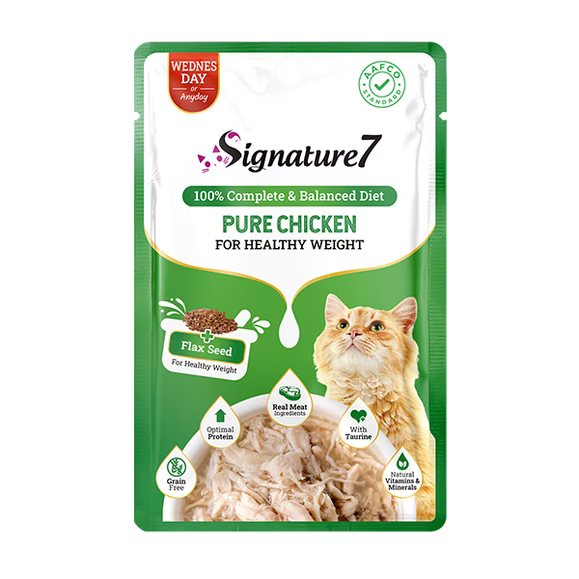 Signature 7 Pure Chicken with Flax Seed For Healthy Weight (Wednesday) 50g - Mickey's Pets Store