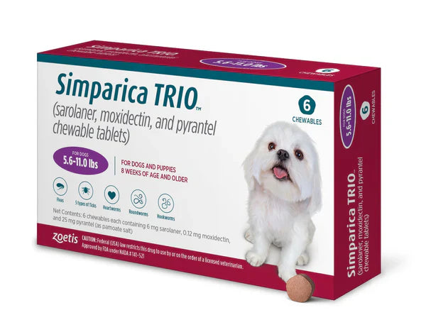 Simparicaa TRIO 2.5 to 5 kg (one tablet) - Mickey's Pets Store