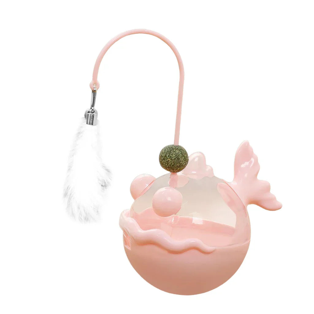 Spinning Cat Teaser Toy 360° Hands-Free and Interactive Play - Mickey's Pets Store