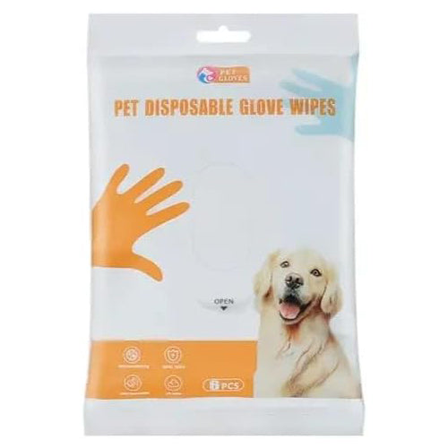 Pet Disposable Glove Wipes 6 Pcs - Mickey's Pets Store
