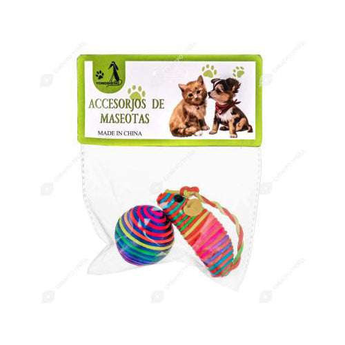 Set of 2 Balls and Rat Cat Toy - Mickey's Pets Store