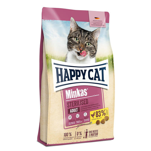 Happy Cat Minkas Sterilised with Poultry 1.5Kg - Mickey's Pets Store