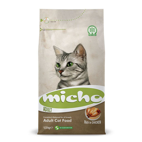 Micho Premium Adult Cat Dry Food Chicken Flavor 1.5Kg - Mickey's Pets Store