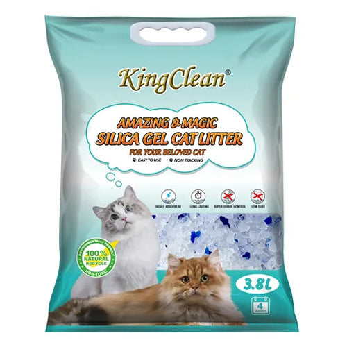 KingClean Silica Jel Crystal Cat Litter 3.8L - Mickey's Pets Store