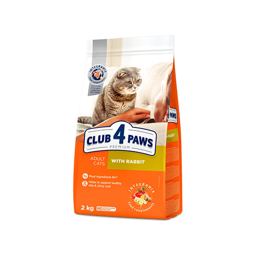 Club4Paws Premium Adult Cat Dry Food with Rabbit 2Kg - Mickey's Pets Store