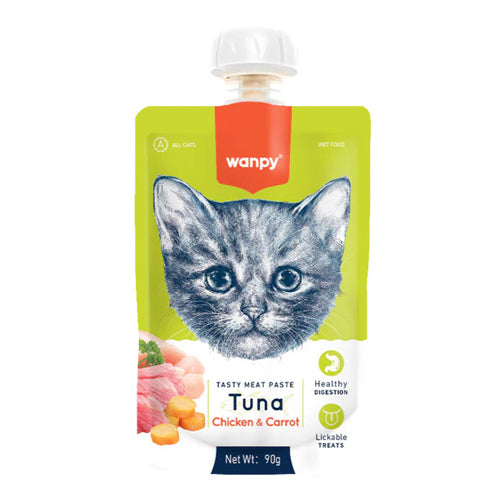 Wanpy Cat Paste with Tuna Chicken and Carrot 90g - Mickey's Pets Store