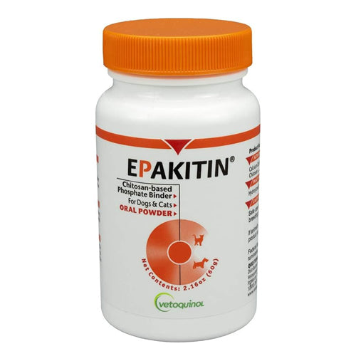 VETOQUINOL Epakitin Oral Powder Chitosan-based Phosphate Binder for Dogs and Cats 60gm - Mickey's Pets Store