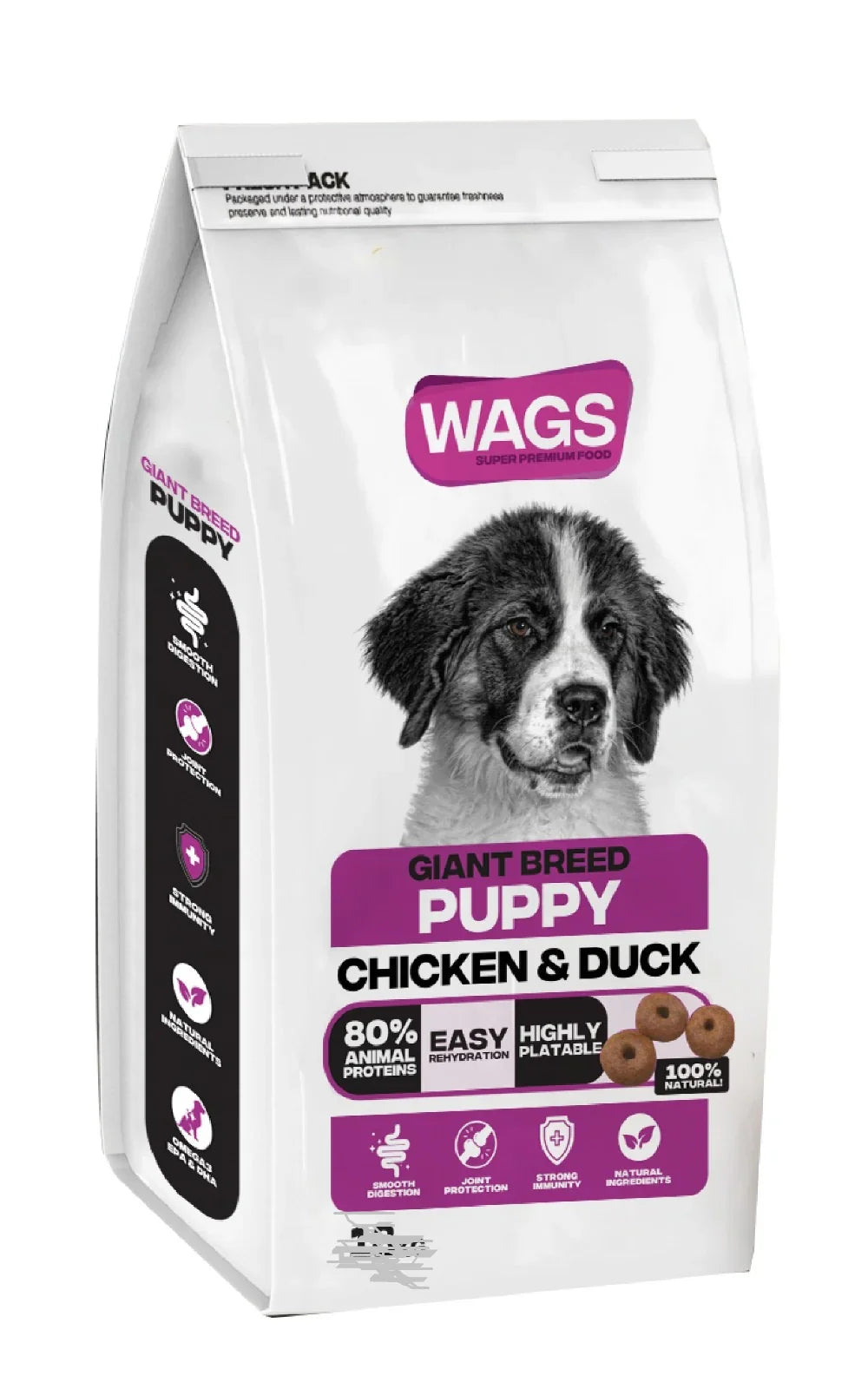WAGS Dry food For Puppy Giant dog with chicken and duck(4kg/18kg) - Mickey's Pets Store