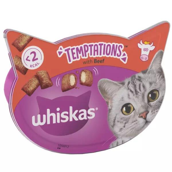 WHISKAS TEMPTATIONS with beef 60g - Mickey's Pets Store
