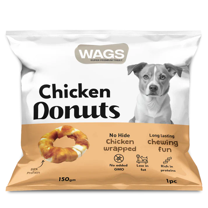 Wags Chicken Donut 1pc 150g - Mickey's Pets Store