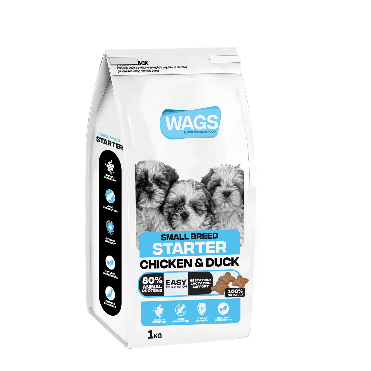Wags Small Breed - Starter 1kg - Mickey's Pets Store