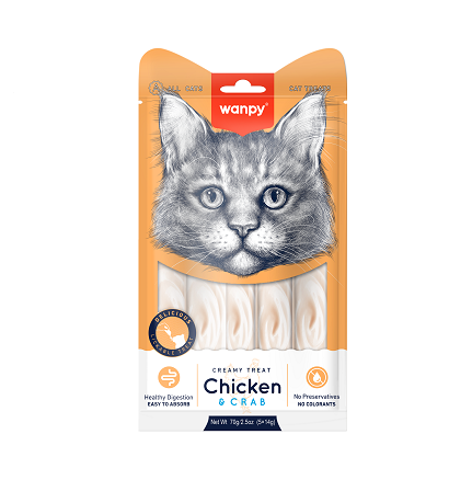 Wanpy Creamy Treat Chicken & Crab flavor for Cats - Mickey's Pets Store