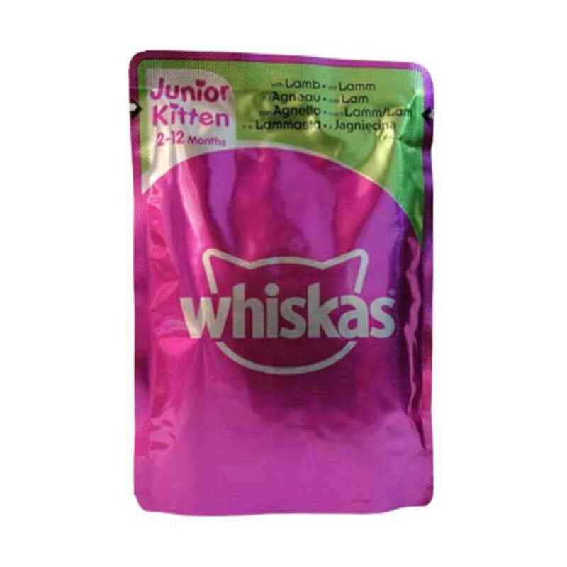 Whiskas Wet cat food with lamb 85 gm for kitten - Mickey's Pets Store
