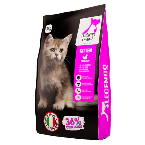 Legends Kitten Cat Dry Food with Chicken 3Kg - Mickey's Pets Store
