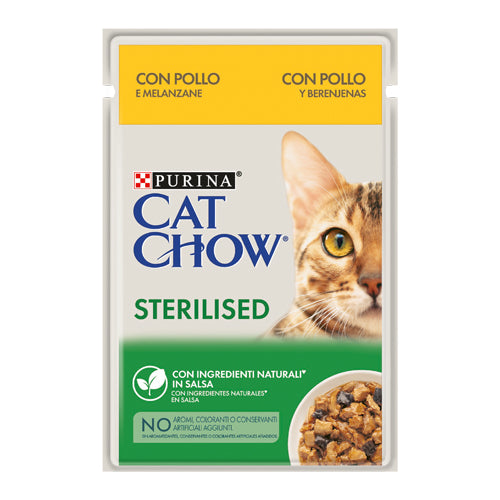 Purina Cat Chow Sterilised Chicken and Eggplant Soft Food Pouch 85g - Mickey's Pets Store