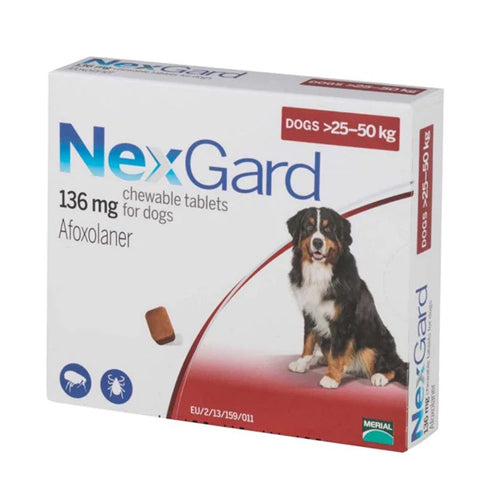 NexGard 136 mg for Dogs 25 - 50 Kg - 1 Tablet - Mickey's Pets Store