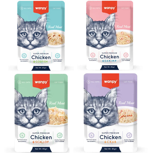 Wanpy Adult Cat Real Meat Wet Food 80g - Mickey's Pets Store