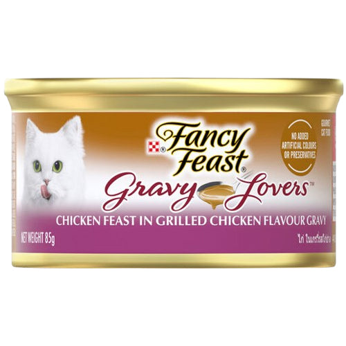 PURINA FANCY FEAST Gravy Lovers Cat Can Food with Chicken Feast in Grilled Chicken in Gravy 85g - Mickey's Pets Store