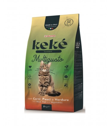 keke classic multigusto con crani with meat , fish and vegetables cat food dry 2kg_15kg - Mickey's Pets Store