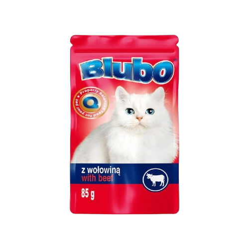 Blubo Wet Cat Food Pouch with Beef 85g - Mickey's Pets Store