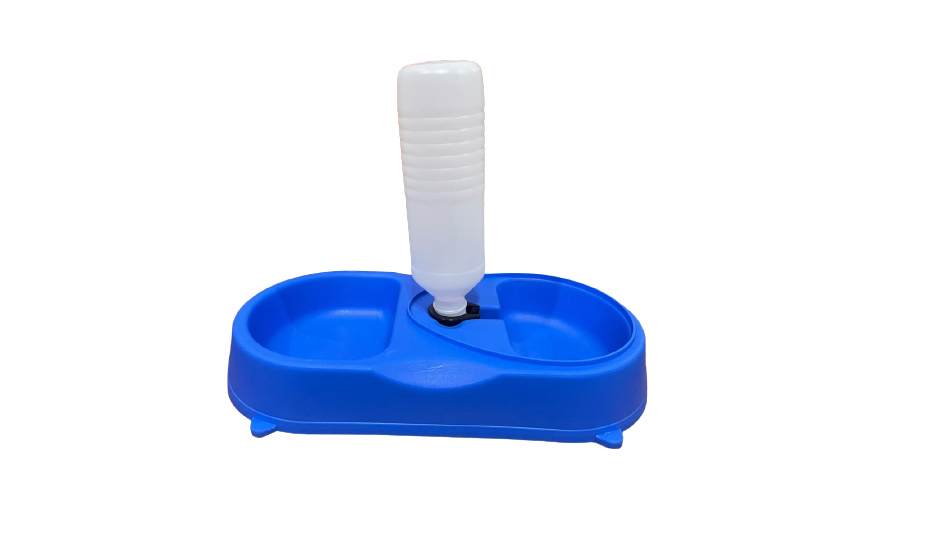 Cat Double eyed Plate with Bottle - Mickey's Pets Store