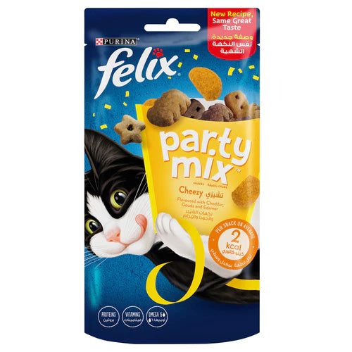 PURINA FELIX Party Mix with Mix Cheese Cat Treats 60g - Mickey's Pets Store