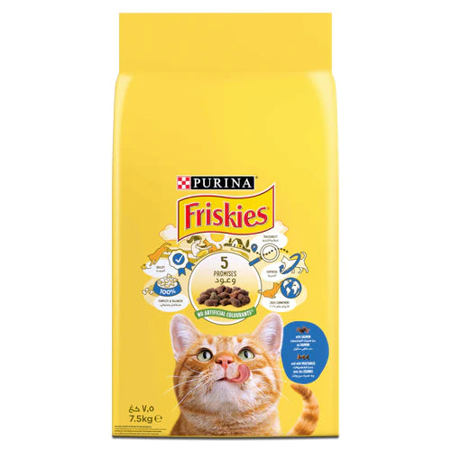 PURINA Friskies with Salmon and Vegetables Cat Dry Food 7.5Kg - Mickey's Pets Store