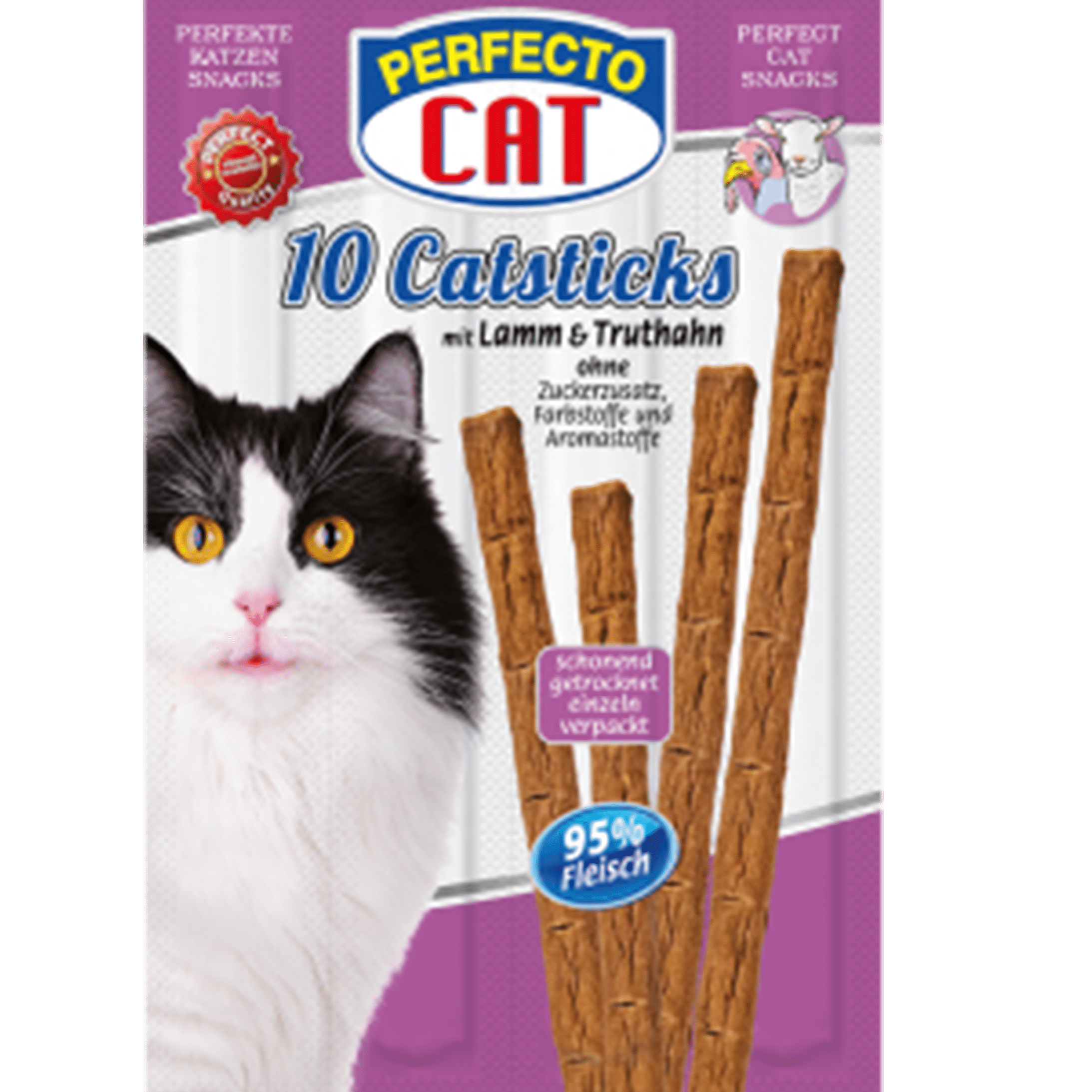 Perfecto Cat 10 Cat Sticks Lamb & Turkey 50g - Mickey's Pets Store