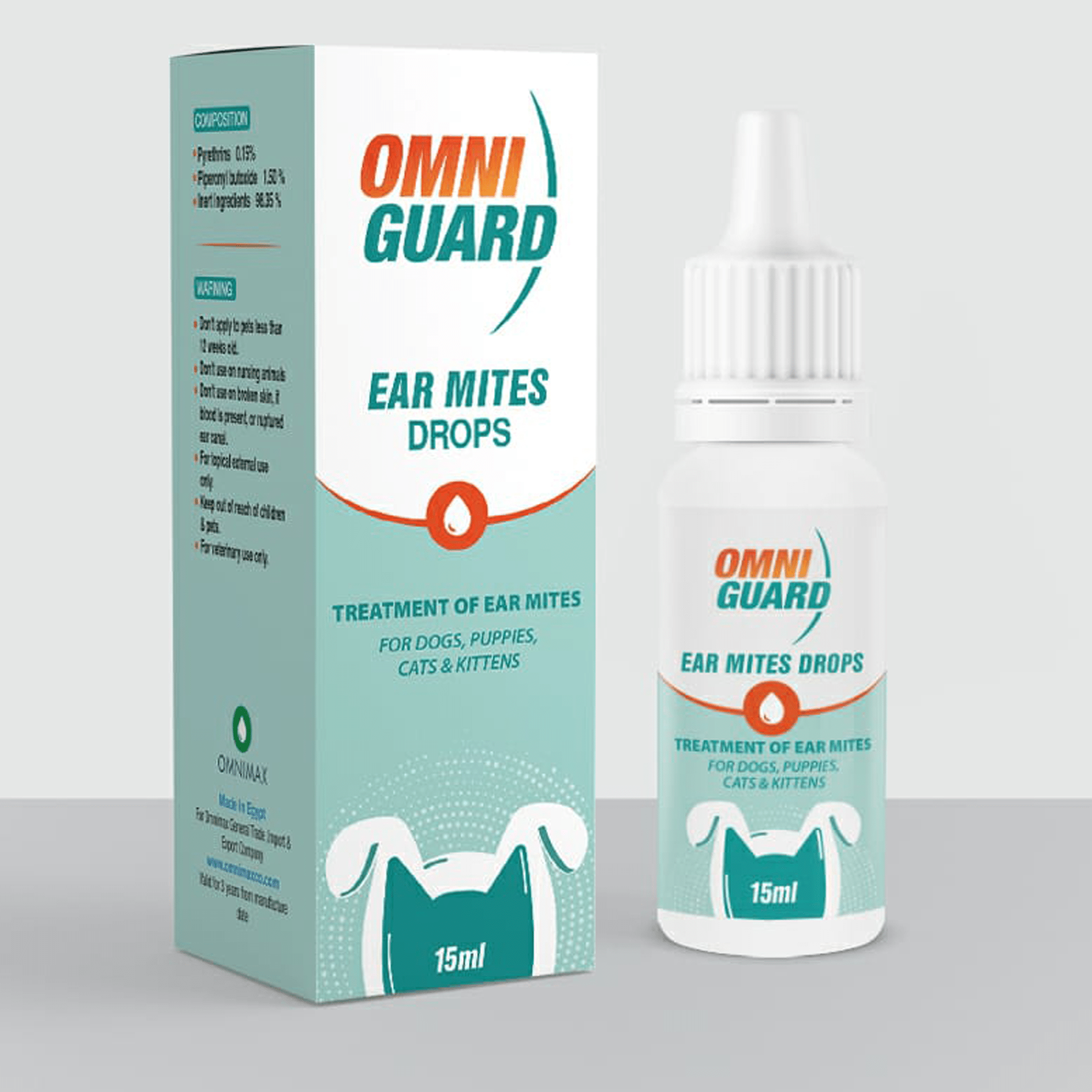 Omni Guard Ear Mites Drops 15ml - Mickey's Pets Store