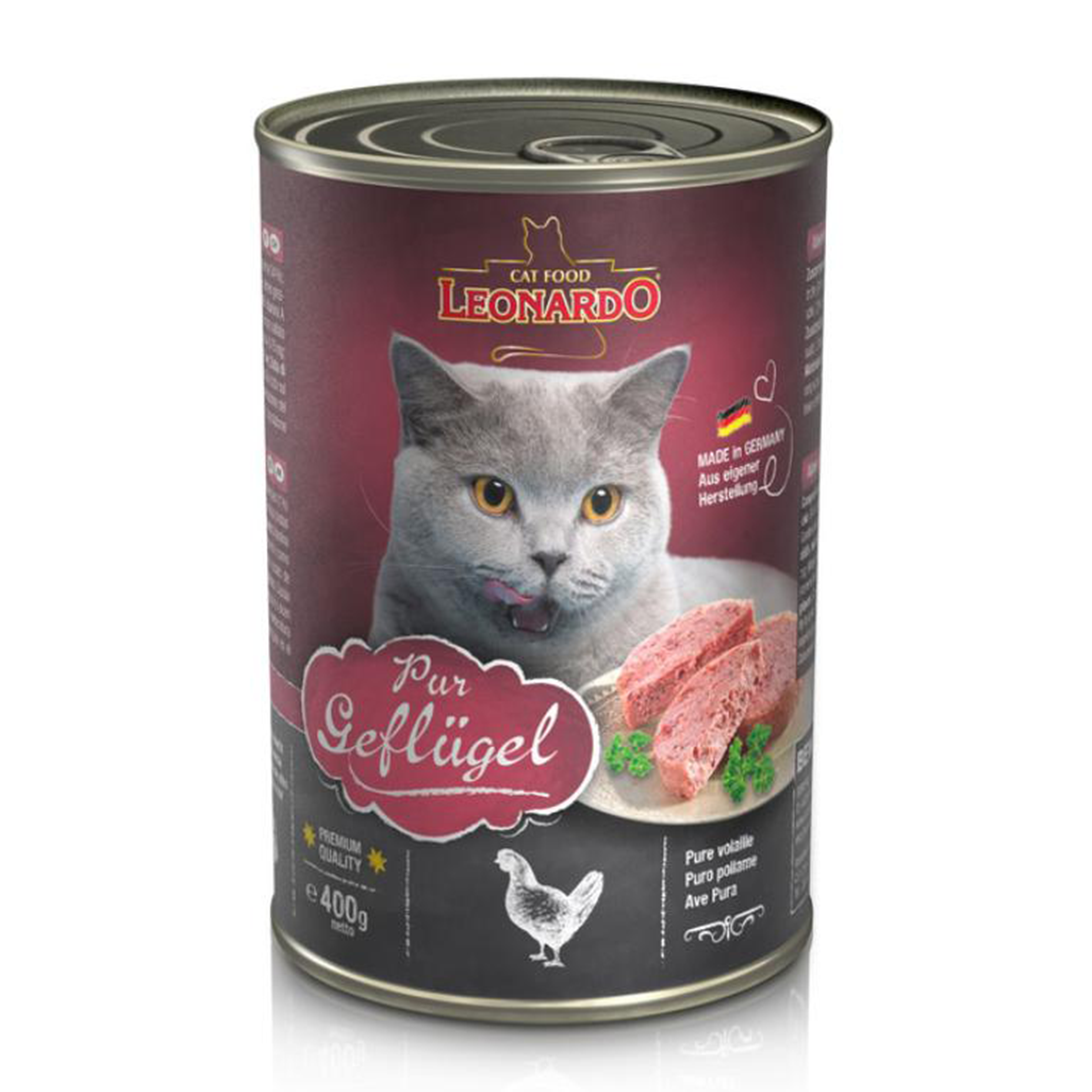 LEONARDO CAT WET FOOD for Adult Cats 400g(pure poultry) - Mickey's Pets Store