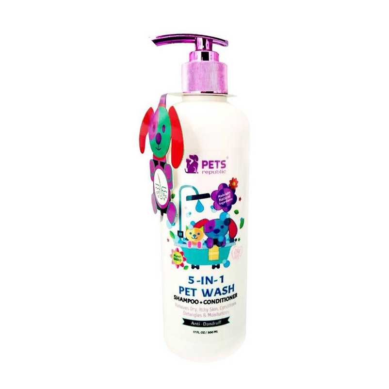 Pets Republic Anti-Dandruff Shampoo and Conditioner 5-in-1 Pet Wash 500 ml - Mickey's Pets Store
