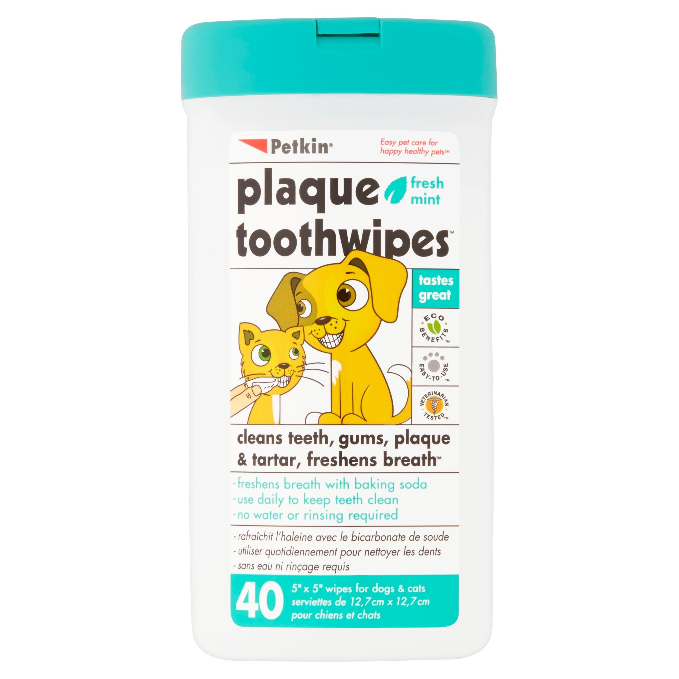 Petkin Fresh Mint Plaque Toothwipes - Mickey's Pets Store