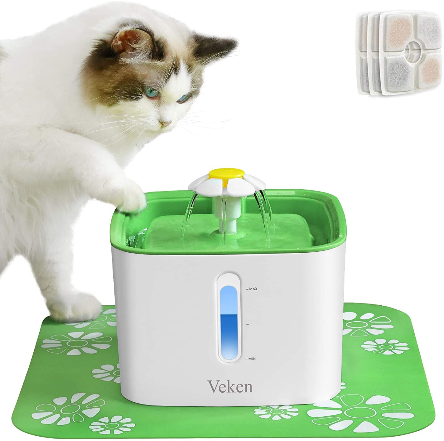 Pet Water Flower Fountain, Cat Water Fountain, 1.6L Fresh Drink for Cats, Dogs, Birds and Other Pets - Mickey's Pets Store