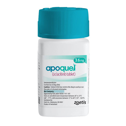 APOQUEL Oclacitinib 3.6mg Tablets for Dogs and Cats 10 Tablets - Mickey's Pets Store