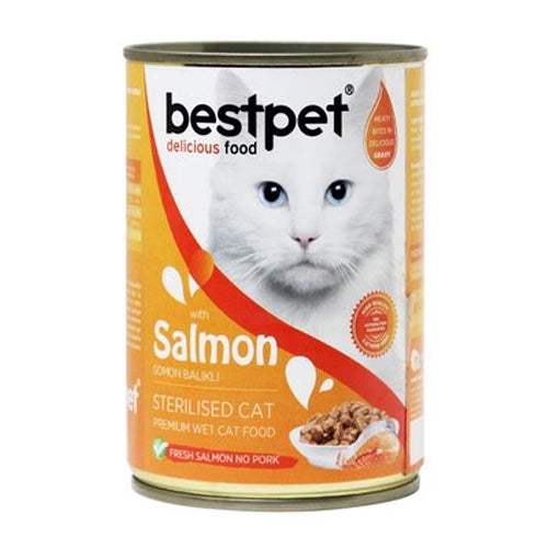 BestPet Delicious Food Cat Wet Food with Salmon Sterilised Cat 400g - Mickey's Pets Store