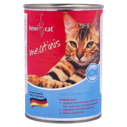 Bewi Cat Meatinis with Salmon Wet Cat Food Can 400g - Mickey's Pets Store