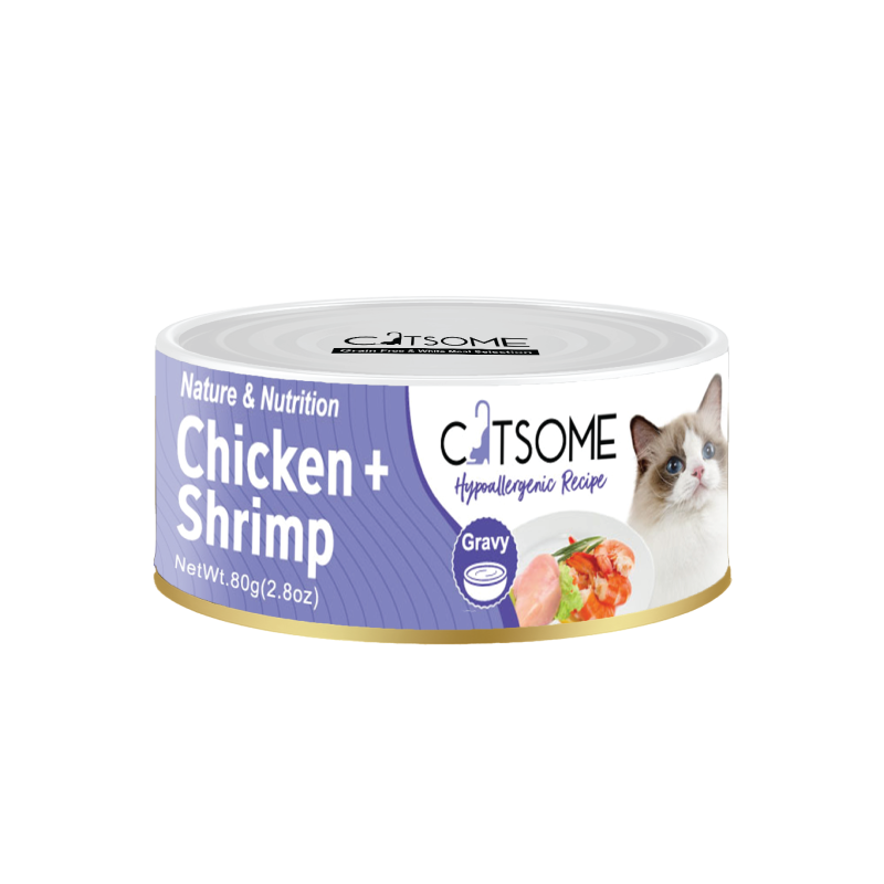 Catsome Grain Free Chicken & Shrimp Cat Canned Food Gravy 80g - Mickey's Pets Store