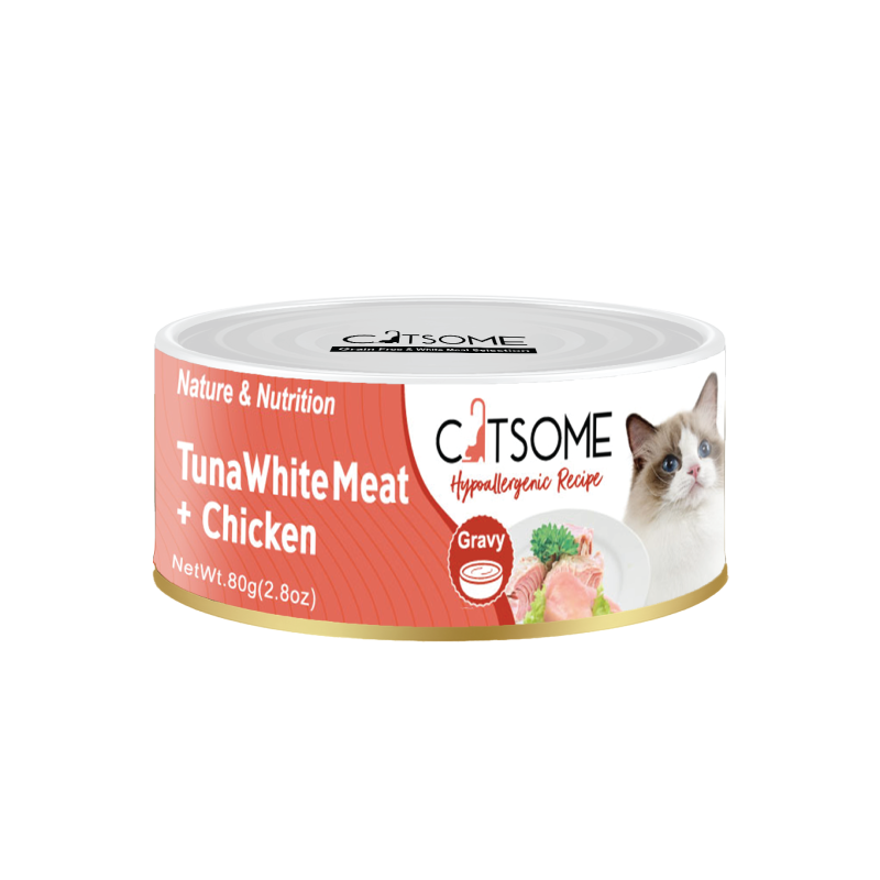 Catsome Grain Free Tuna White Meat & Chicken Cat Canned Food Gravy 80g - Mickey's Pets Store