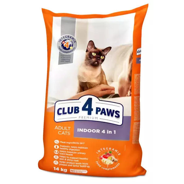 CLUB 4 PAWS PREMIUM INDOOR 4 in 1 for adult cats (900g/2kg/14kg) - Mickey's Pets Store