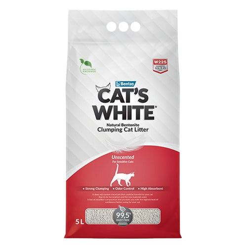 Cats White Natural Bentonite Clumping Cat Litter 5L - Mickey's Pets Store