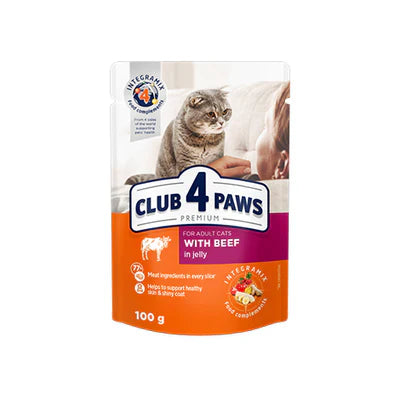 Club 4 Paws For Adults with Beef in Jelly - 100G - Mickey's Pets Store