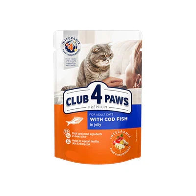 Club 4 Paws For Adults with Cod Fish in Jelly - Mickey's Pets Store