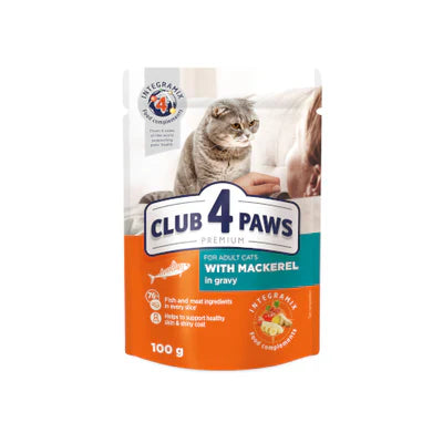 Club 4 Paws For Adults with Mackerel in Gravy - 100G - Mickey's Pets Store