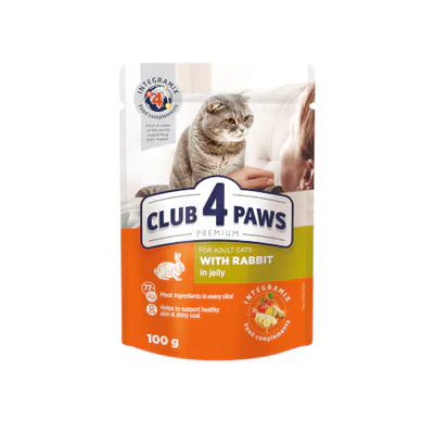 Club 4 Paws For Adults with Rabbit in Jelly - 100G - Mickey's Pets Store
