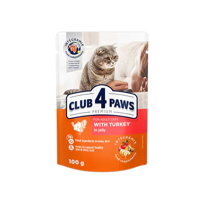 Club 4 Paws For Adults with TURKEY in Jelly - 100G - Mickey's Pets Store
