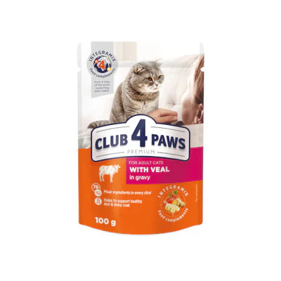 Club 4 Paws For Adults with Veal in Gravy - 100G - Mickey's Pets Store