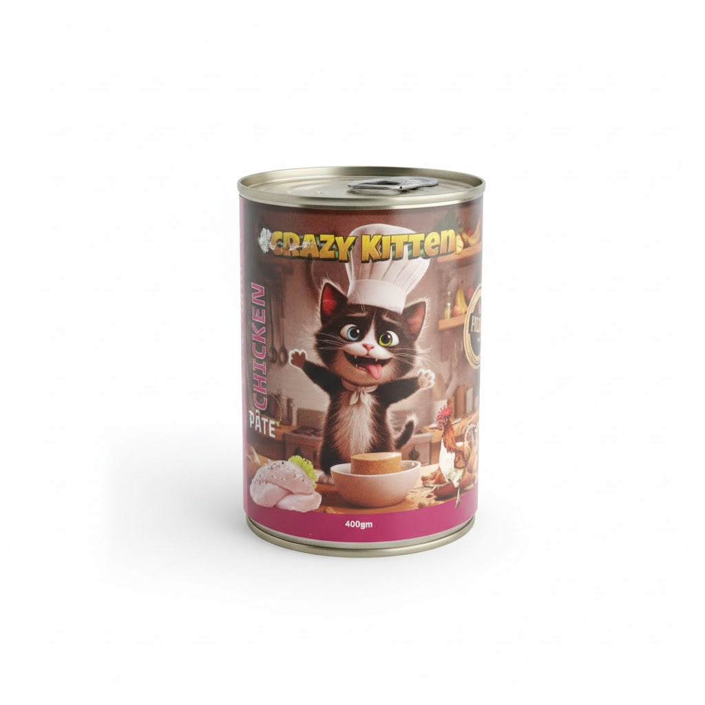 Crazy Kitten Wet Food - Chicken Pâté for Cats, 400g - Mickey's Pets Store