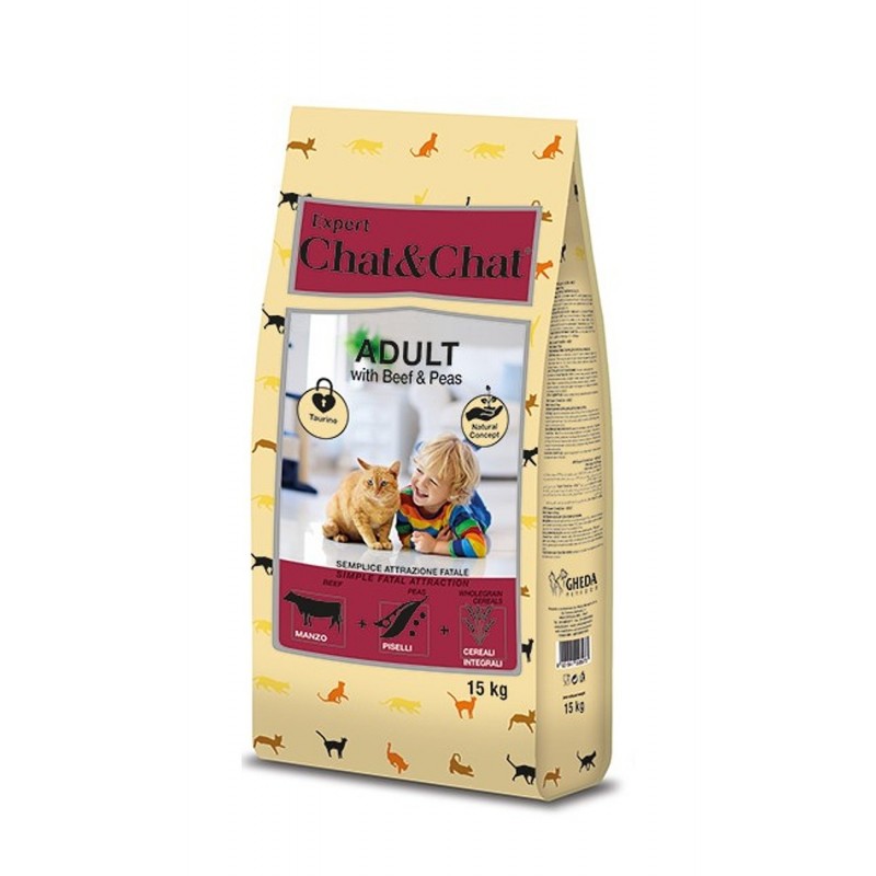 Expert Chat & Chat Adult Cat Food ًWith Beef & Peas 900g _2kg_14kg - Mickey's Pets Store