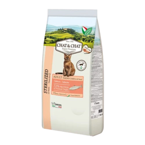 Expert Chat and Chat Care Adult Sterilized Cat Food with Salmon 900g - Mickey's Pets Store